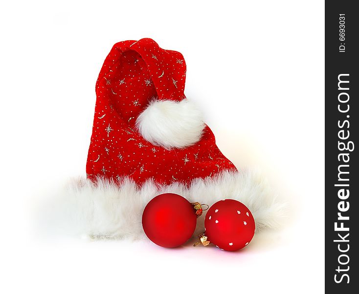 Santa Claus Hat And Two Spheres