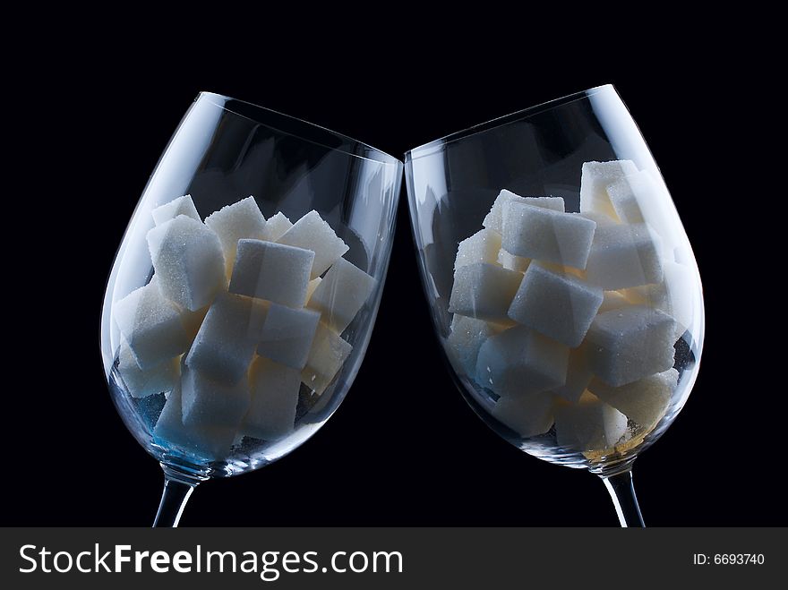 Sugar cubes in a wine glass