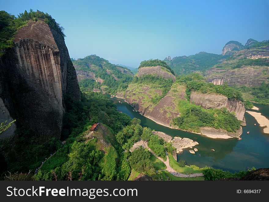 River in a mountain in a sunny day. River in a mountain in a sunny day.