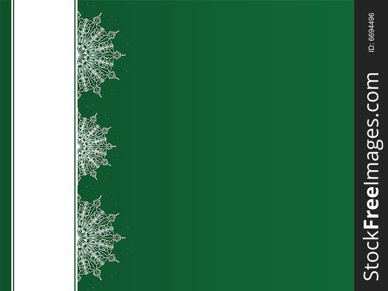 Snowflakes On Green