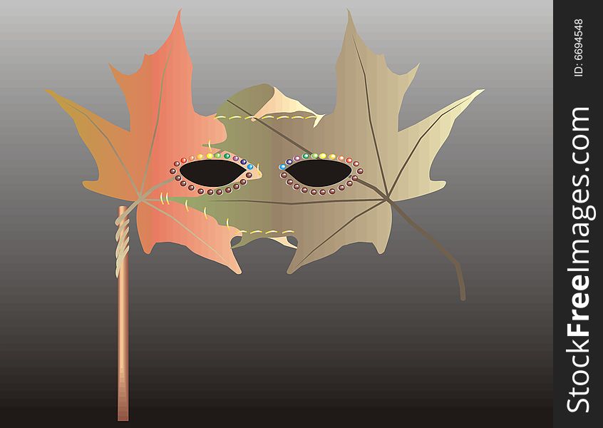 natur mask from the leaves, vector illustration. natur mask from the leaves, vector illustration
