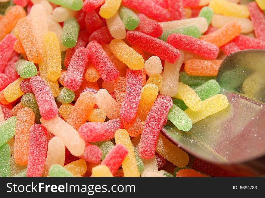 Close up shot of sugared fruit jelly