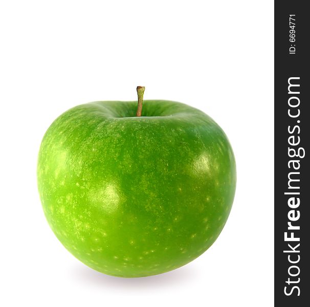 Fresh green apple isolated on white