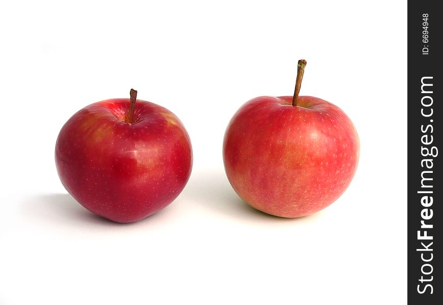 Red fresh ripe apples isolated
