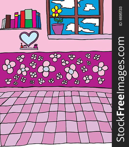 Young Girls Room Vector