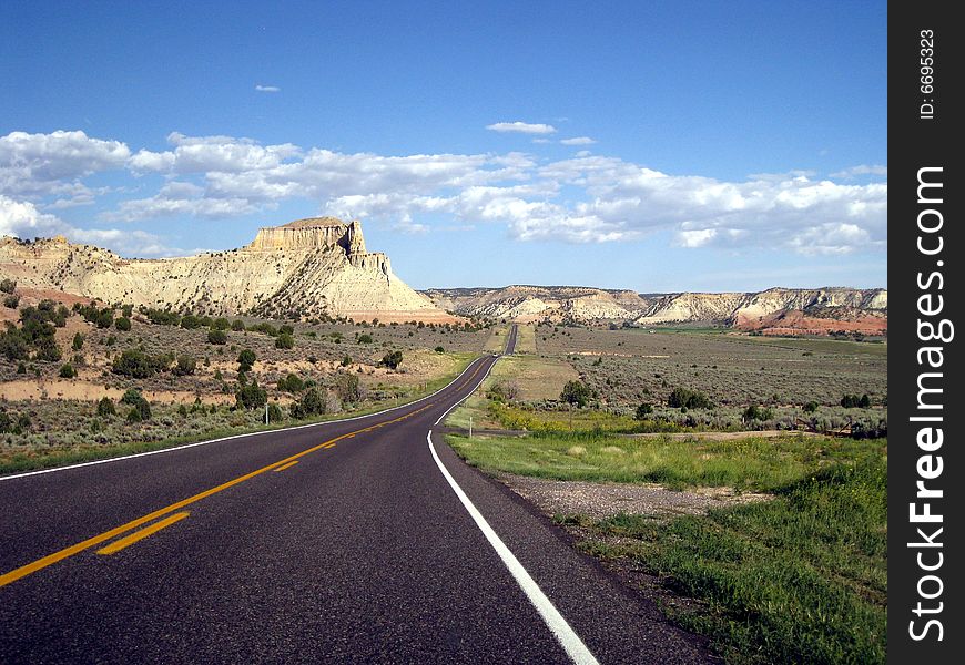 American landscape with road and mountains. American landscape with road and mountains