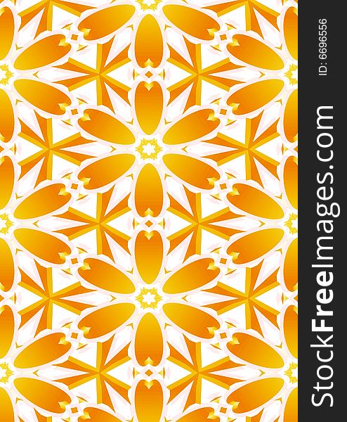 Repeating yellow flower shapes on white background. Repeating yellow flower shapes on white background