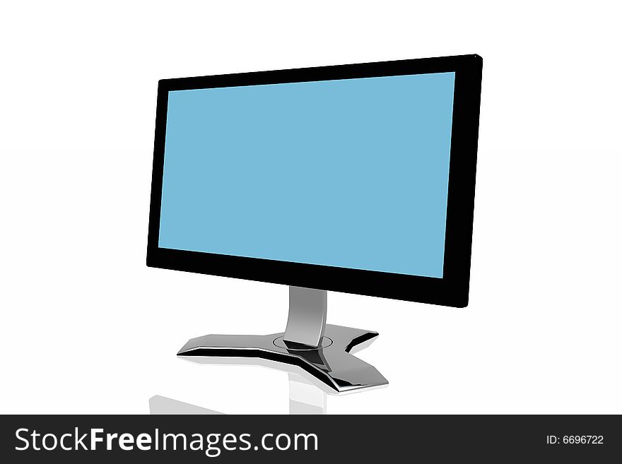 3d monitor isolated in white background