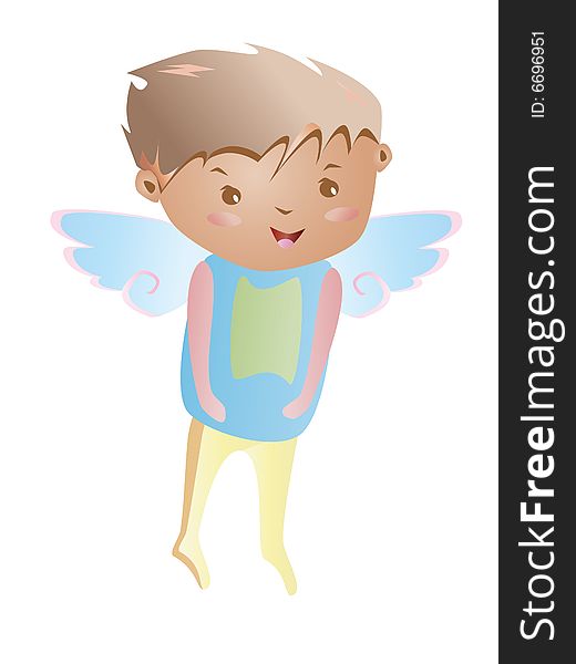 A lovely angel isolated on a white background