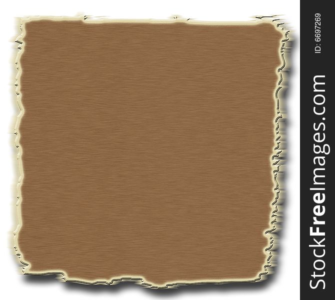 Square textured brown background with irregular edges. Square textured brown background with irregular edges
