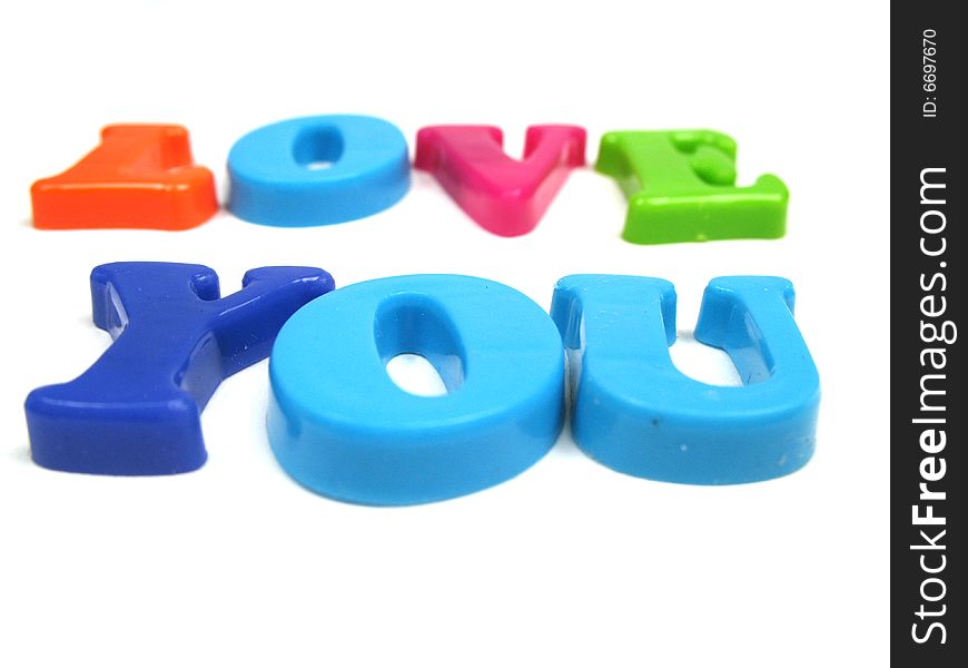 The words love you in 3d