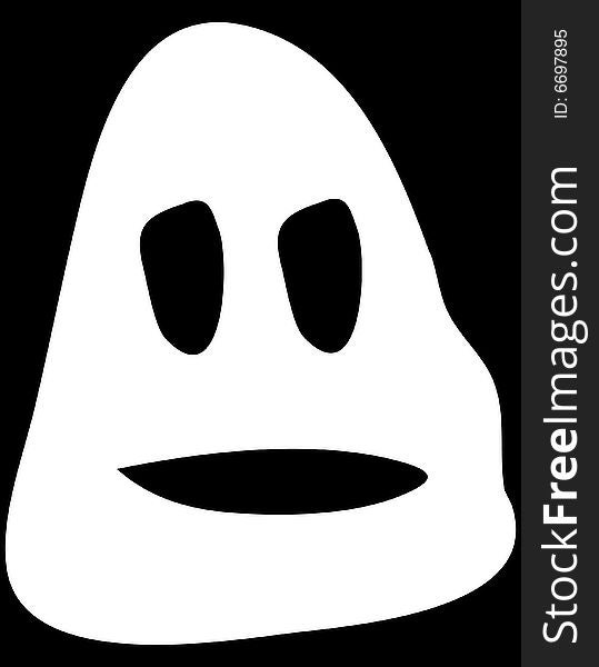 A simple cartoon ghost head for Halloween. A simple cartoon ghost head for Halloween.