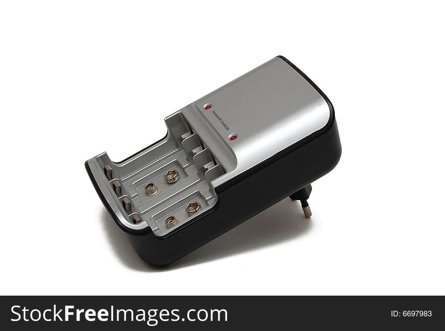 Battery charger isolated on a white