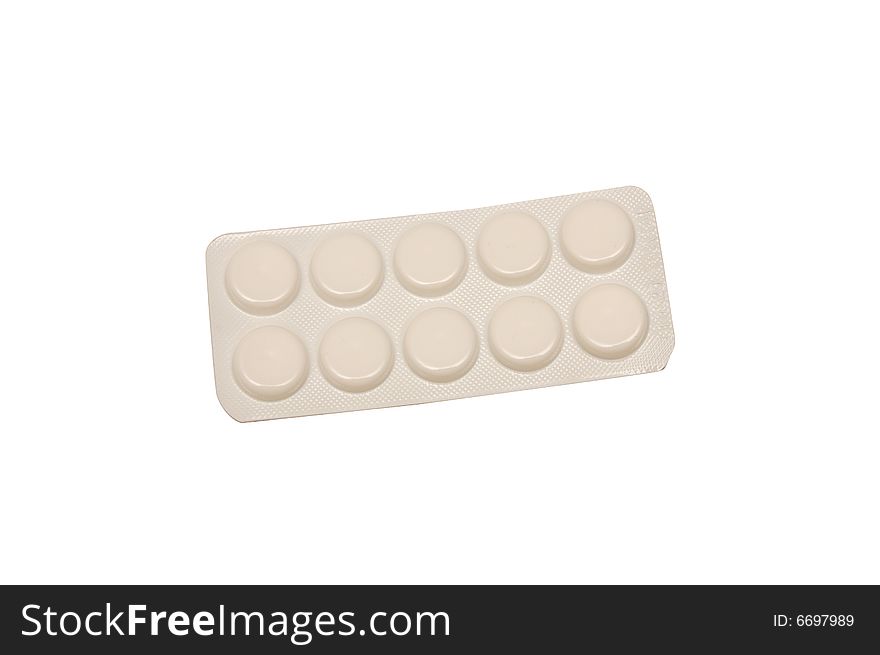 Blister with tablets isolated on the white