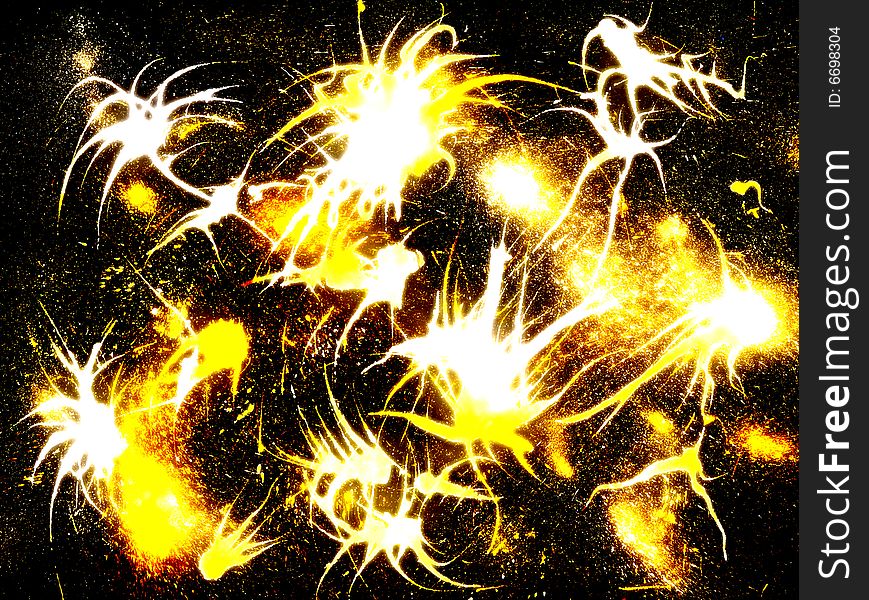Abstract background with yellow stains and splashes