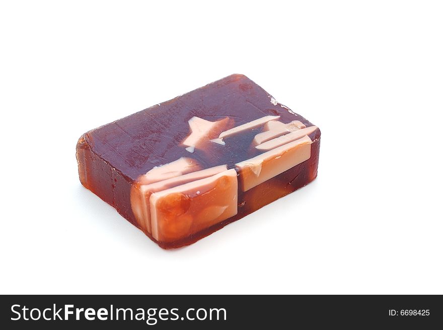 Honey soap  isolated on a white background. Honey soap  isolated on a white background