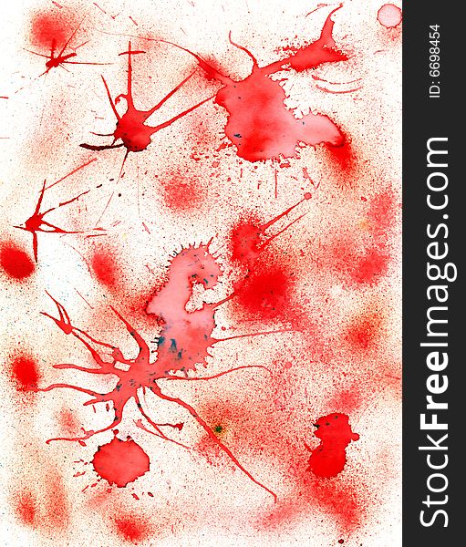 Abstract background with red splashes and stains