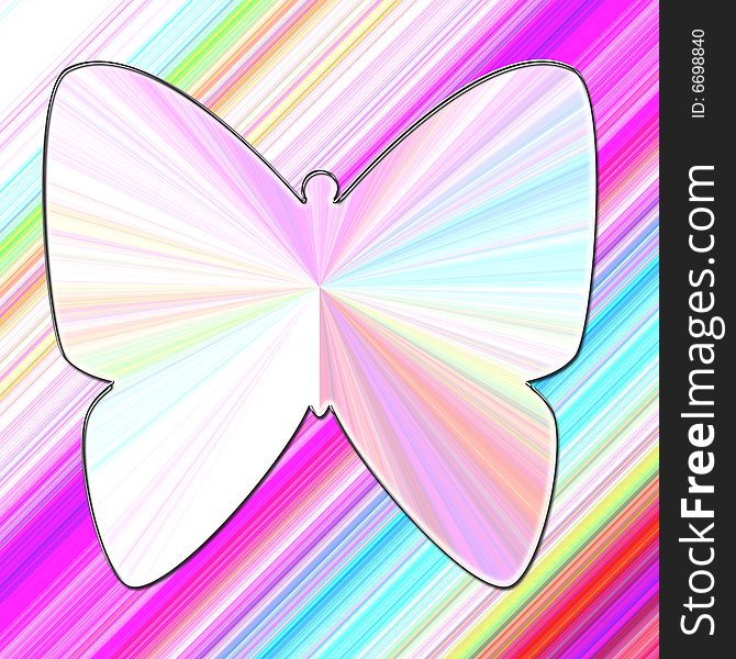 Brightly colored gradient background with colorful butterfly in center. Brightly colored gradient background with colorful butterfly in center