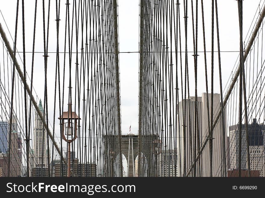 The famous brooklyn bridge in new york