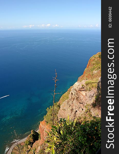 View from Cabo Girao ( Cape Girao), second highest cliff in the world, in Madeira Island
