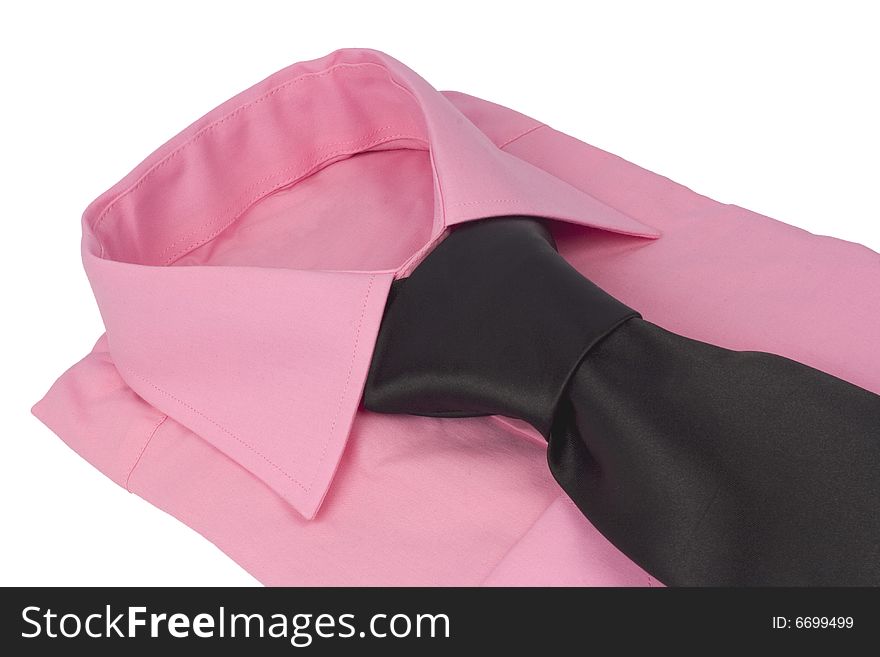 Shirt with tie isolated on the white background