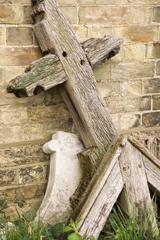 Wooden Cross Head Stone. Stock Image Wooden Cross Head Stone. Stock Image