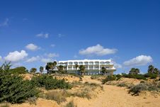 Luxury White Spanish Hotel On The Beach Stock Photo Luxury White Spanish Hotel On The Beach Stock Photo