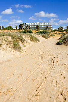Luxury White Spanish Hotel On The Beach Stock Photography Luxury White Spanish Hotel On The Beach Stock Photography