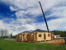 Log Cabin Construction Stock Photography