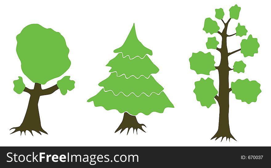 Trees isolated