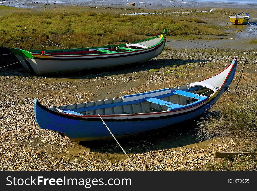 Traditional wood fishing boats. Traditional wood fishing boats
