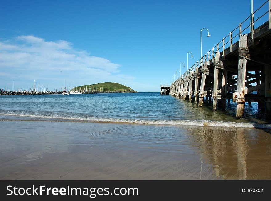 Pier, headland and marina located on the mid north coast of Australia. Pier, headland and marina located on the mid north coast of Australia