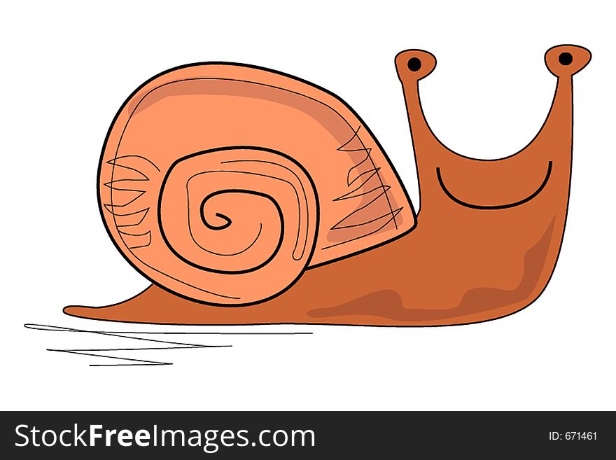 A joyful snail in shades of brown. A joyful snail in shades of brown