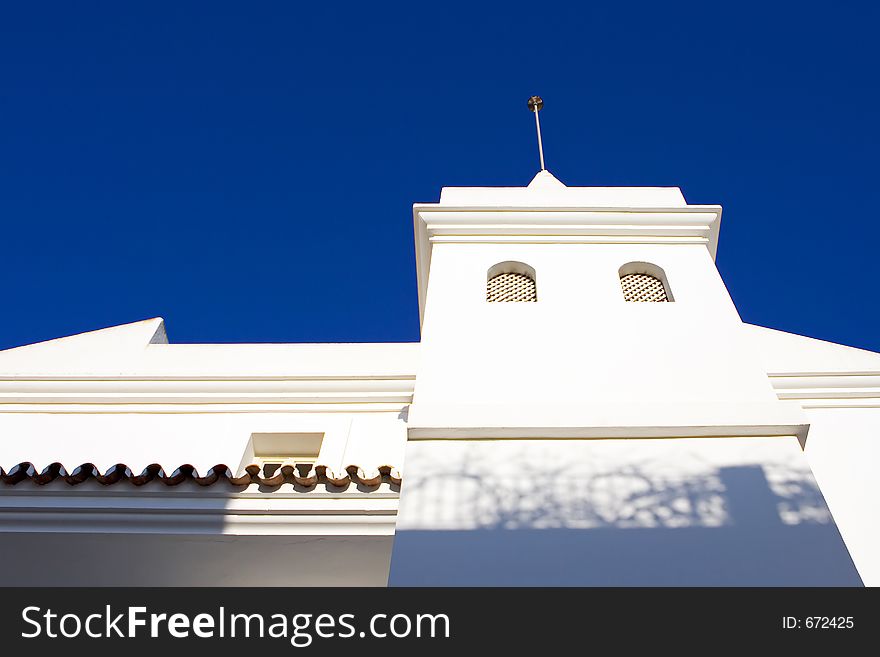 Plain white building in traditional Pueblo on the Costa del Sol in Spain. Plain white building in traditional Pueblo on the Costa del Sol in Spain