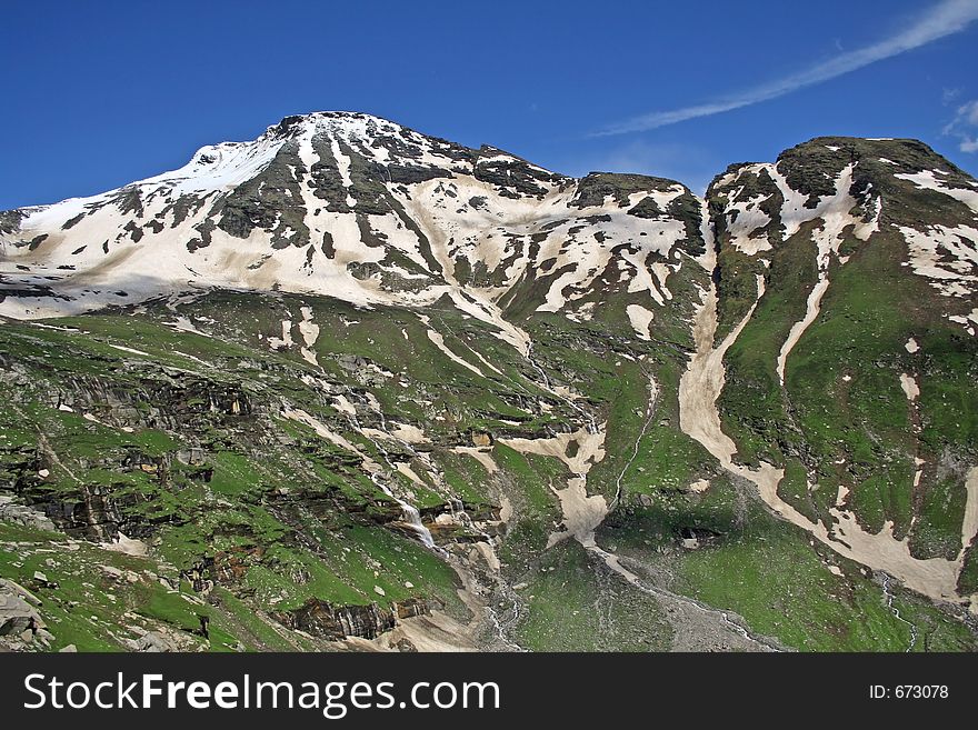 Steep mountain range in himalayan mountains. Steep mountain range in himalayan mountains