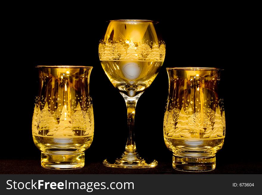 Glasses of golden holiday cheer