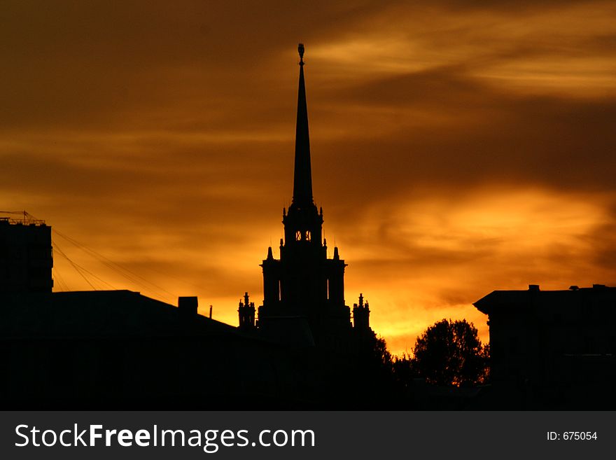 Sunset in the city, evening. historic centre. Sunset in the city, evening. historic centre.