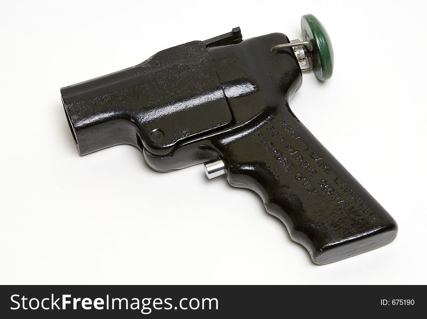 Marine Flare Gun, isolated with clipping path. Marine Flare Gun, isolated with clipping path.