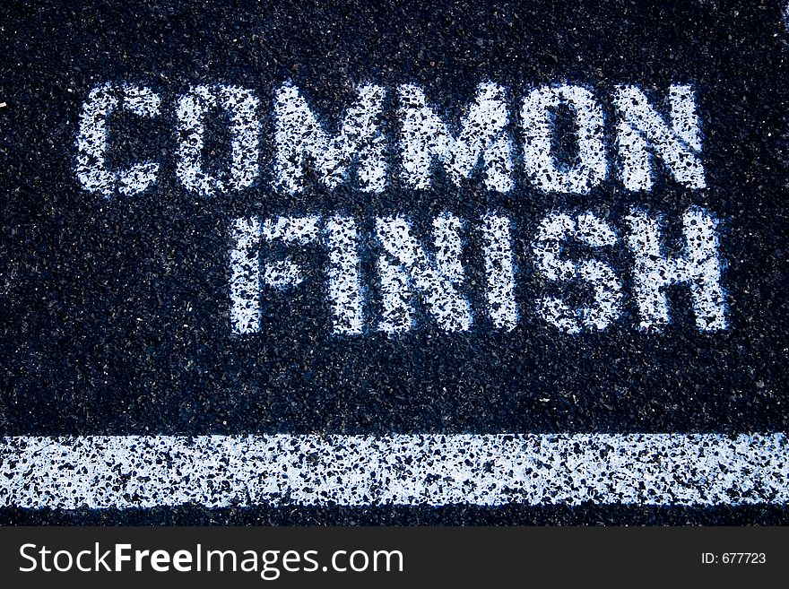 Common Finish Sign On Track & Field Course