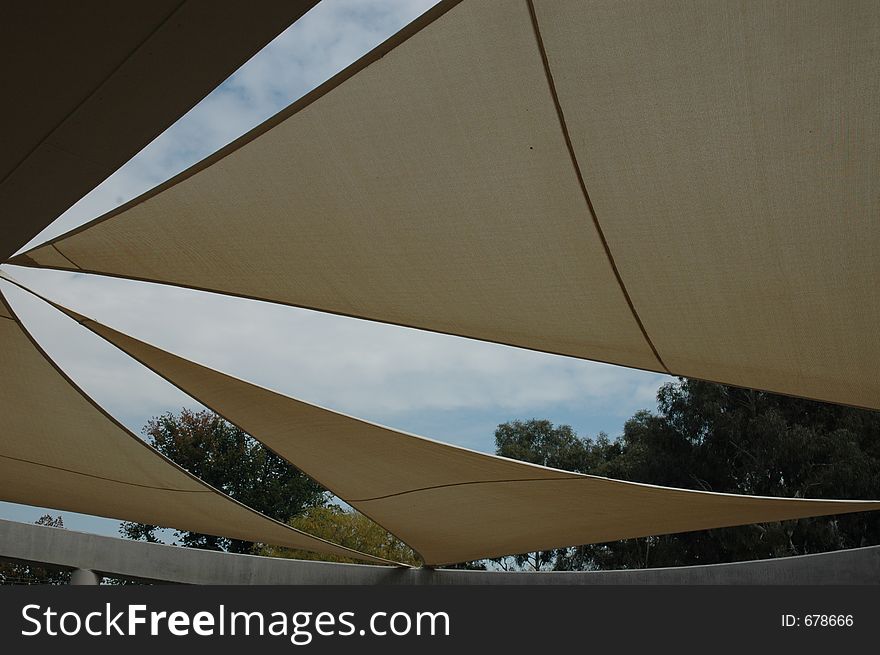 Abstract sails - against sky background. Abstract sails - against sky background