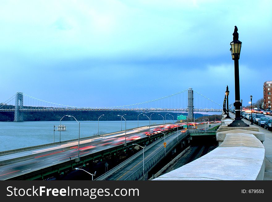 Highway new york city by george washington bridge. Highway new york city by george washington bridge