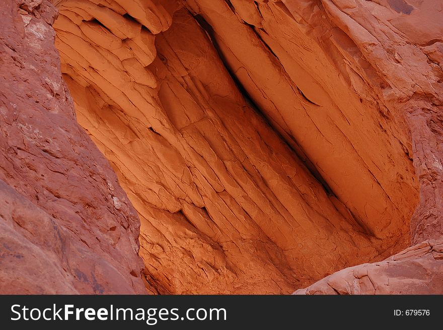 Sunlit red rock texture