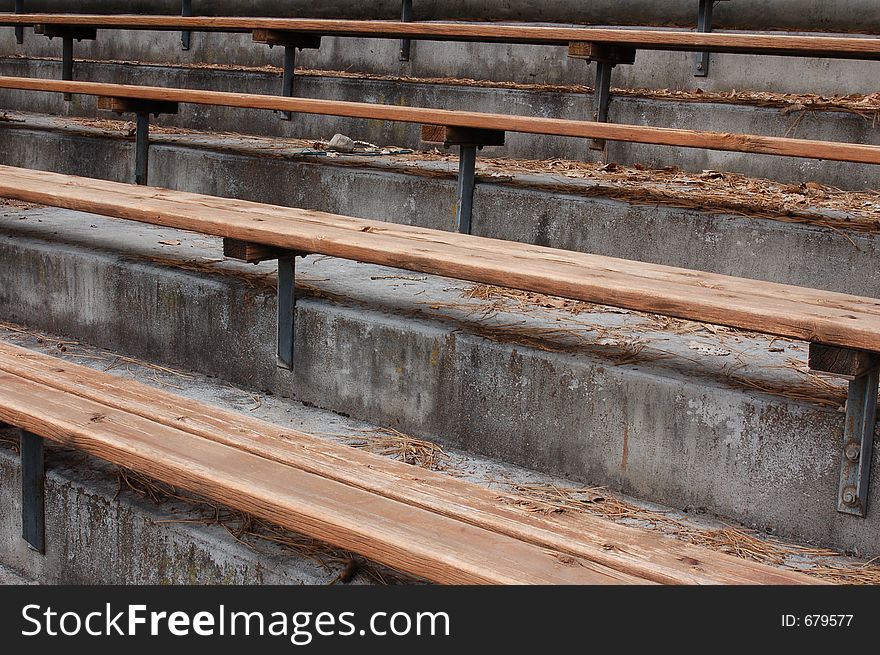 Old empty benches in a park