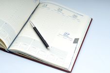 Blank, Opened Agenda Stock Photo