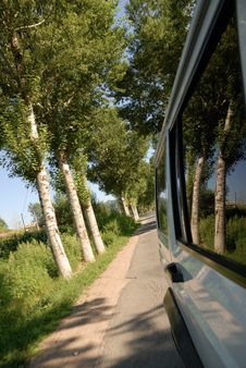 Driving On The Country Road Royalty Free Stock Photos Driving On The Country Road Royalty Free Stock Photos