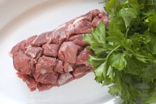 Chopped Meat And Parsley Royalty Free Stock Photo