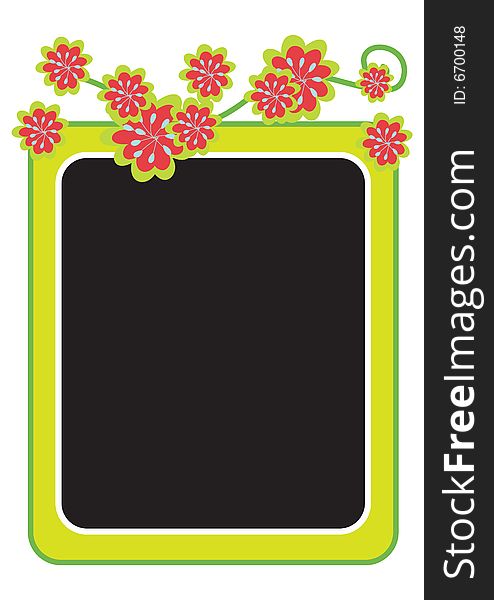 Floral frame design in white background, vector. Floral frame design in white background, vector