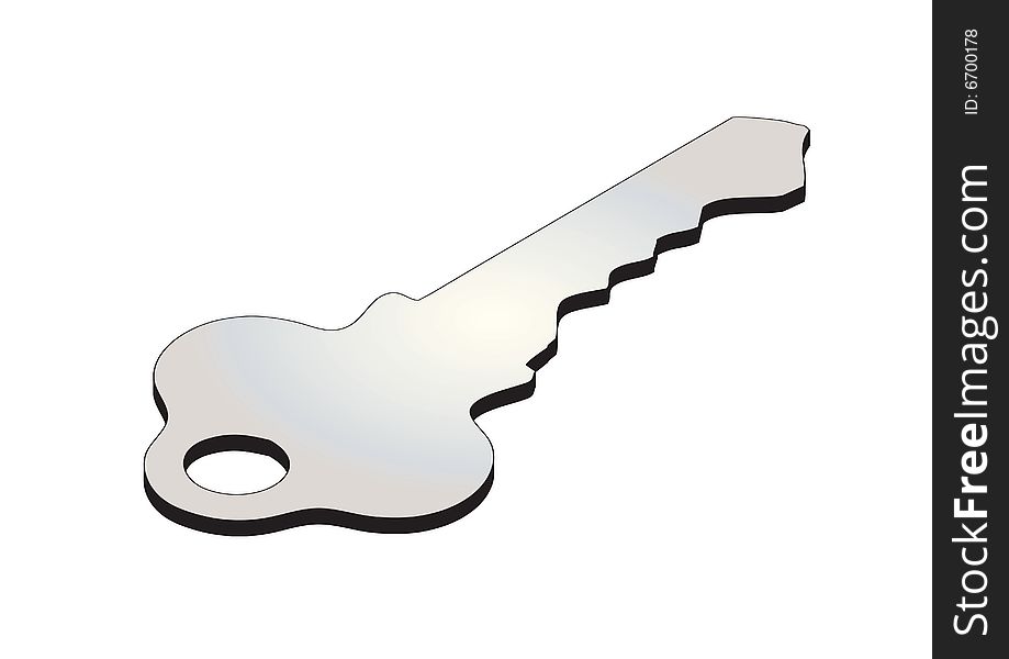 Isolated  key in white background