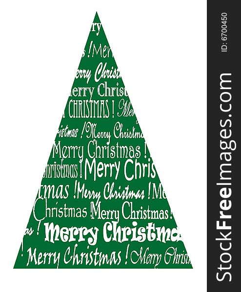 Green Christmas tree with white background. Green Christmas tree with white background