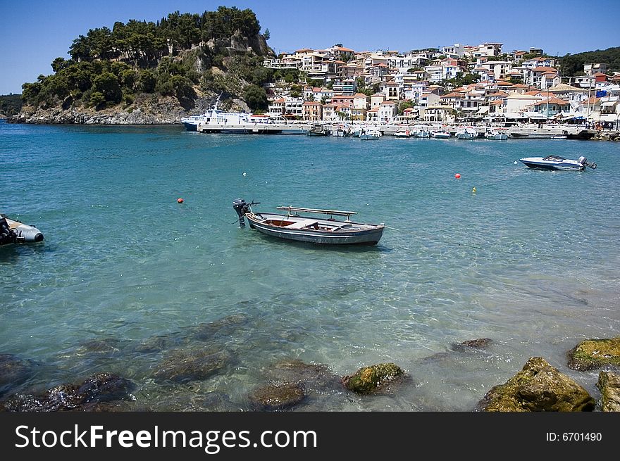 General view of Parga at Ionion sea, west Greece